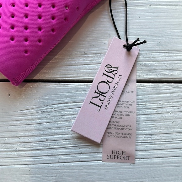 NWT Victorias Secret Sport High Support Sports Bra Bright Pink - Picture 2 of 5